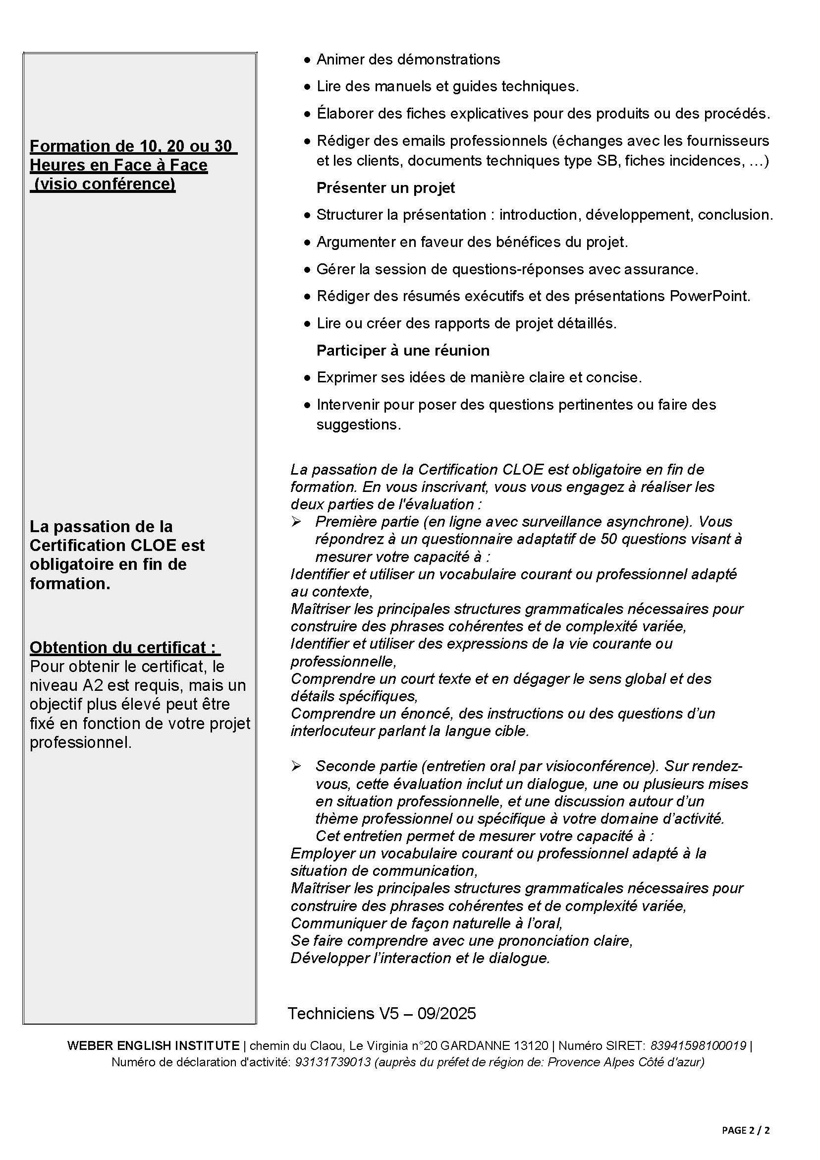 Anglais pro niveau MECANIQUE